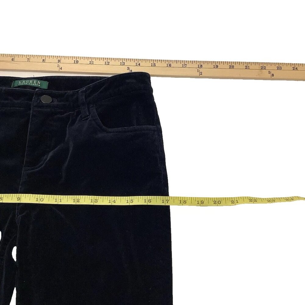 Lauren Ralph Lauren Dark Blue Velvety Mid-Rise Straight Leg Jeans Womens Size 2 - Picture 3 of 9